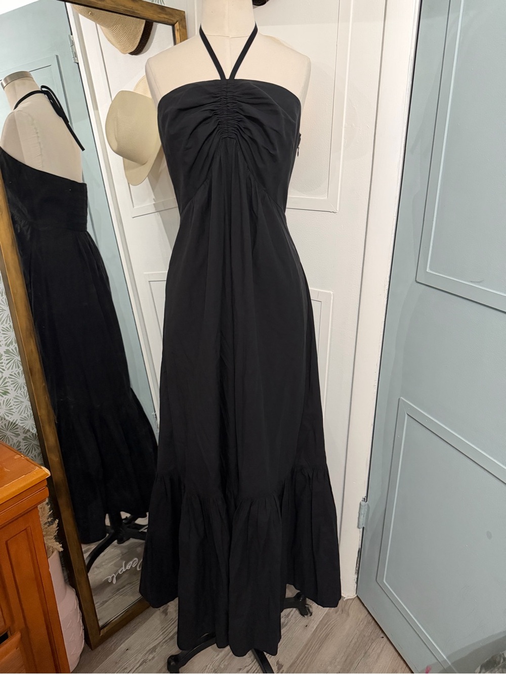 Club Monaco Halter Long Black Dress Large - Picture 5 of 8